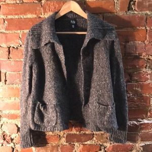 Eileen Fisher merino wool blend cardigan sweater, brown, sz S